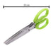 Scissors for vegetables and herbs featuring five stainless steel blades