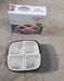 An empty multi-section food-grade plastic serving tray.