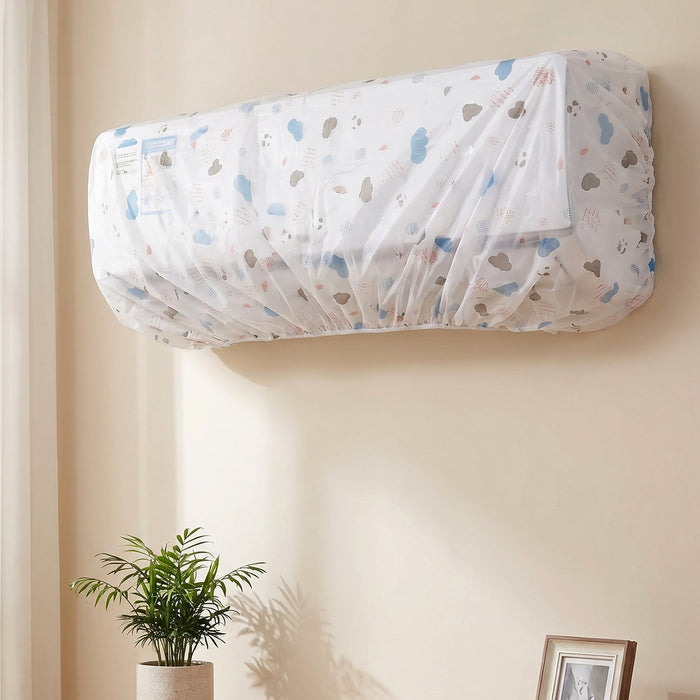AC Dust Cover, Waterproof Folding Split AC Protector | Velvet Wheels close-up detail for fresh air comfort air conditioner