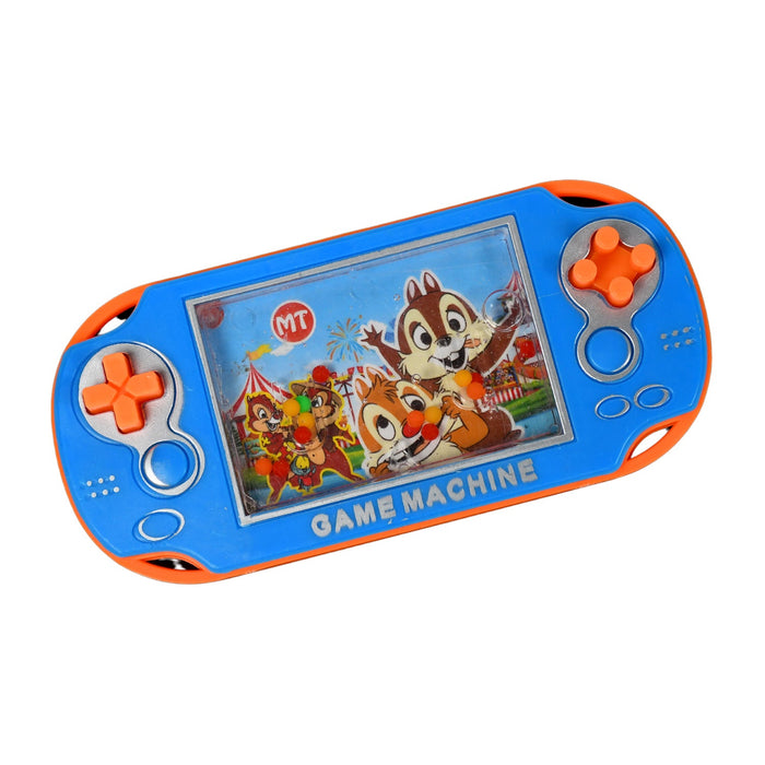 Close-up of the challenging bubble targets within the handheld water game toy.