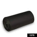 A single roll of black plastic garbage bags on a white background.