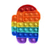 A rainbow Among Us character pop-it fidget toy is displayed flat against a white background.