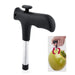 Coconut opener with a comfortable black ergonomic handle.