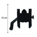 Diagram illustrating the dimensions of the metal bike phone holder for universal smartphone compatibility.